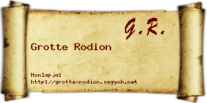 Grotte Rodion névjegykártya